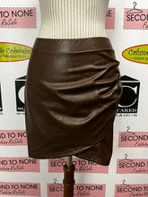 Load image into Gallery viewer, Brown Faux Leather Skirt (Size M)