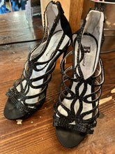 Cargar imagen en el visor de la galería, Zapatos Marrones Tacones Brillantes (Talla 6)