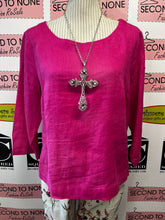 Charger l'image dans la galerie, Isaac Mizrahi 100% Hot Pink Linen Top (Size L)
