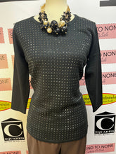 Cargar imagen en el visor de la galería, Black Velvet Top with Gold Studs (Only 1 2XL Left!)