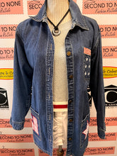 Load image into Gallery viewer, Americana Folk-Art Denim Jacket (Size M)