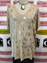 Load image into Gallery viewer, Annabella Metallic Print V-Neck Top (Size XL)