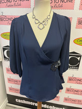 Load image into Gallery viewer, Navy Formal Blouse (Size M)