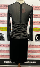 Load image into Gallery viewer, Vintage Cartise Black Velvet Illusion Dress (Size 12)