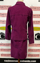 Cargar imagen en el visor de la galería, Deep Purple Corduroy Jacket & Skirt Set (Size M)