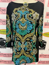 Load image into Gallery viewer, Ornate Printed & Bling Top (Size L)
