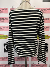 Load image into Gallery viewer, J. Crew Crop Fit B&W Stripe Top (Size L)