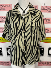 Load image into Gallery viewer, Lana Lee Beige Zebra Print Top (Size 10)