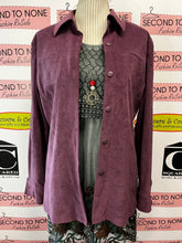 Load image into Gallery viewer, Vintage Faux Suede Purple Overshirt (Size L)