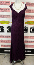 Load image into Gallery viewer, Floor Length Purple Lace & Sequin Gown (Size 14)
