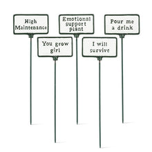 Cargar imagen en el visor de la galería, Cast Iron Plant Spike Signs (3 Different Sayings Left!)