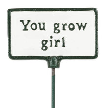 Cargar imagen en el visor de la galería, Cast Iron Plant Spike Signs (3 Different Sayings Left!)