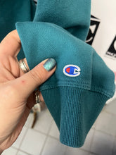 Load image into Gallery viewer, Champion Vintage Look Teal Zip Neck Sweater (Size M)