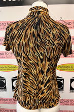 Load image into Gallery viewer, Vintage Animal-Print Mock-Neck Top (Size M)