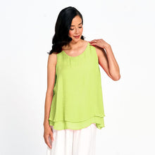 Load image into Gallery viewer, Red Coral Faux Linen Tank Top