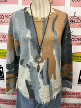 Load image into Gallery viewer, Distressed Camo Sweater (Size M)