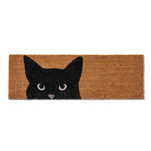 Cargar imagen en el visor de la galería, Peeking Black Cat Balcony Doormat