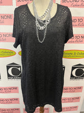 Load image into Gallery viewer, Nina Leonard Black Lace T-Shirt (Size XL)
