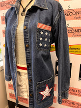 Load image into Gallery viewer, Americana Folk-Art Denim Jacket (Size M)