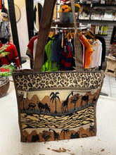 Load image into Gallery viewer, Jade African Safari Tapestry Tote Bag w/ Coin Purse