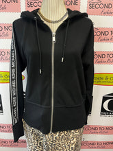 Load image into Gallery viewer, Michael Kors Logo Stripe Zipper Hoodie (Size M)