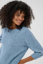 Cargar imagen en el visor de la galería, Wool Blend Pearl Sleeve Sweater (2 Colours)