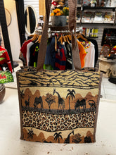 Load image into Gallery viewer, Jade African Safari Tapestry Tote Bag w/ Coin Purse