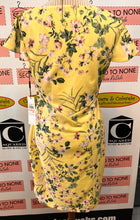 Cargar imagen en el visor de la galería, NWT Calvin Klein Yellow Floral Dress (Size 10)