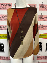 Cargar imagen en el visor de la galería, Fall Tone Diagonal Stripe Sweater (Size S)
