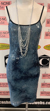 Cargar imagen en el visor de la galería, Blue Sequin Spaghetti-Strap Dress (Size s)