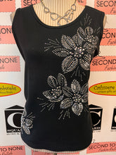 Cargar imagen en el visor de la galería, Black Bejewelled Tank Top (Size S)