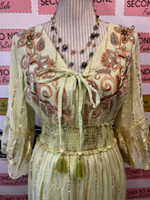 Cargar imagen en el visor de la galería, Green Bohemian Dress (Size S/M)