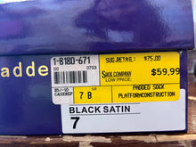 Load image into Gallery viewer, Madden Girl Black Flower Heels (Size 7)