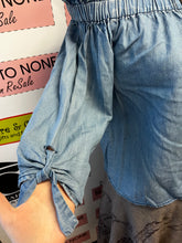 Load image into Gallery viewer, Denim Off The Shoulder Top (Size S)