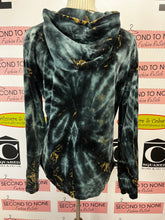 Cargar imagen en el visor de la galería, Ark Imports Teal & Gold Tie Dye Velvet Hoody (Size M)