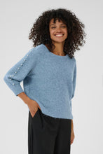 Cargar imagen en el visor de la galería, Wool Blend Pearl Sleeve Sweater (2 Colours)