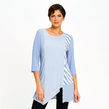 Load image into Gallery viewer, Red Coral Mixed-Stripe Tunic Top
