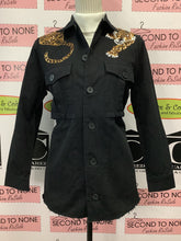 Cargar imagen en el visor de la galería, Chaqueta vaquera negra con tigre