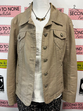 Load image into Gallery viewer, Live a Little Sparkly Denim Jacket (Size L)