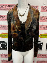 Cargar imagen en el visor de la galería, Frank Lyman Brown Sparkly Velvet Top Set (Size 10)