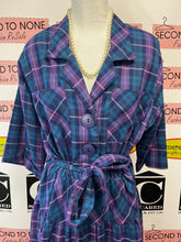 Load image into Gallery viewer, Vintage Gailliano Purple & Blue Plaid Dress (Size 16)