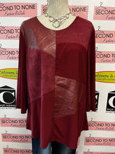 Load image into Gallery viewer, Faux Leather Patchwork Top (Size 1XL)