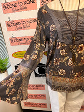 Load image into Gallery viewer, Grey Floral Boho Lace Top (Size M)