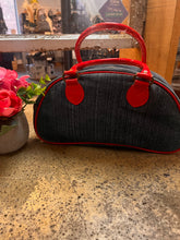 Charger l'image dans la galerie, Y2K Denim/Red Vinyl Harley Davidson Purse