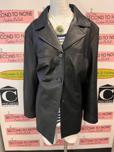 Cargar imagen en el visor de la galería, 100% Black Leather Longer Jacket (Size XXL)