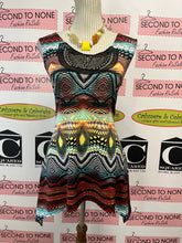 Charger l'image dans la galerie, Colourful Printed & Beaded Sleeveless Blouse (Size M)