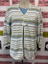 Cargar imagen en el visor de la galería, Northern Reflections Striped Cotton Cardi (Size M)