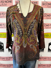 Cargar imagen en el visor de la galería, Parsley & Sage Paisley Block Print Top (Size L)