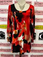 Cargar imagen en el visor de la galería, Melanie Lyne Abstract Print Blouse/Mini Dress (Size 10)