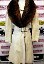Load image into Gallery viewer, Fur Collar Genuine Leather Coat (Size XXS)